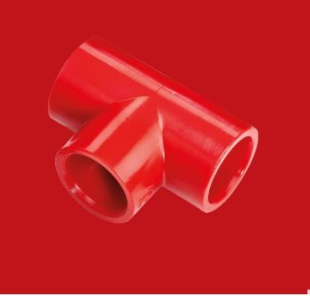 THERMOSTICK AA-TEE25R Tee in ABS di colore rosso. Diametro. 25 mm