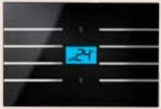 BLUMOTIX BX-F-RKBGT-SILVER QUBIK LINE Cover termostato vetro 8 Pulsanti 120X80mm