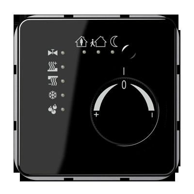 JUNG CD2178TSSW KNX room thermostat with integrated bus coupler and 4-channel button interface - black