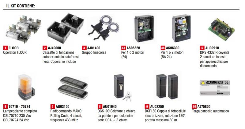 GIBIDI K884/BFSLT Kit Auomazione Per Cancelli A Battente 24 Vdc 