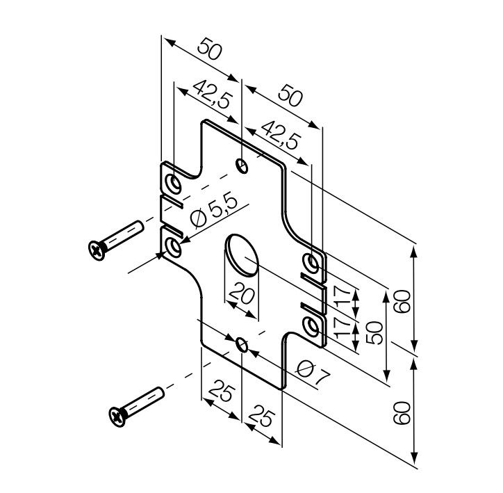 NICE 692.35.00 Single support for Era Supporti LH sides, diameter 58 mm, for tubular motors with emergency operation