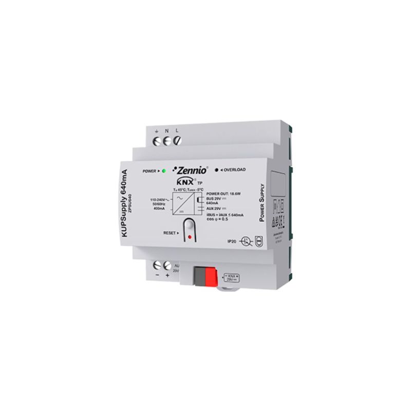 ZENNIO ZPSU640 KUPSupply 640mA - Alimentatore universale KNX 640 mA con uscita supplementare