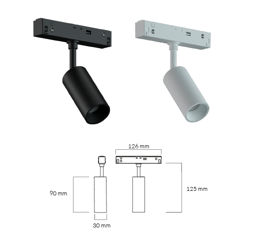 LEDCO MG05LBC/NE MAGNETIC SPOT 48V 5W 3000K BLACK