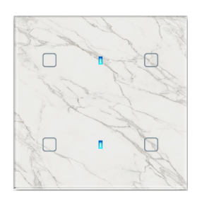 BLUMOTIX BX-F-QWM4 QUBIK MARBLE Cover vetro 4 Pulsanti 80X80mm Bianco