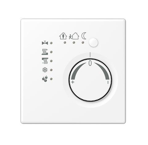 JUNG LS2178WWM Termostato per ambienti KNX con accoppiatore bus integrato e manopola di regolazione del valore di temperatura- bianco alpino opaco