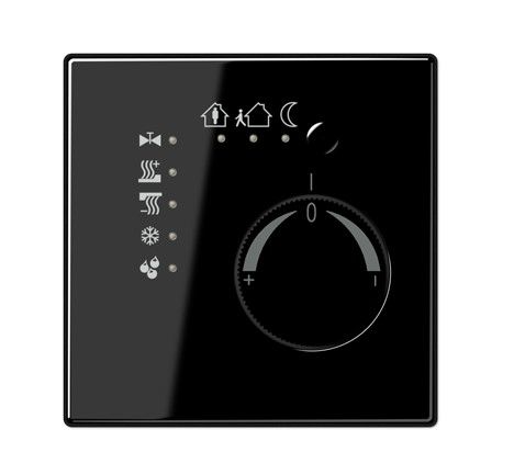 JUNG LS2178SW KNX room thermostat with integrated bus coupler and temperature value adjustment knob - black