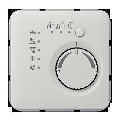 JUNG CD2178TSLG KNX room thermostat with integrated bus coupler and 4-channel button interface - light grey