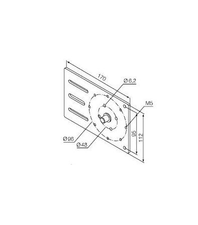 NICE 692.01.00 Adjustable support Era LH supports diameter 58 mm, for tubular motors with emergency operation