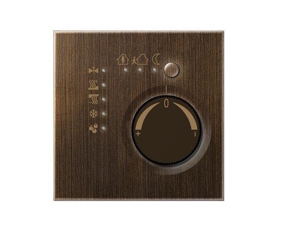 JUNG ME2178AT KNX room thermostat with integrated bus coupler and temperature value adjustment knob - antique brass
