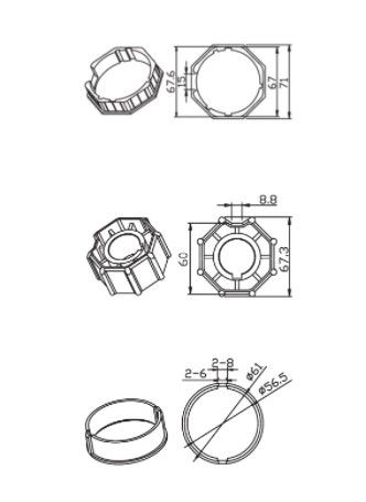 CAME 001YK6115 OCTAGONAL 70x1MM