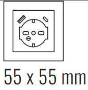 EKINEX EK-PSC-IT-USB-GBQ Square IT socket front panel (55x55) 2 USB ports aluminum colour