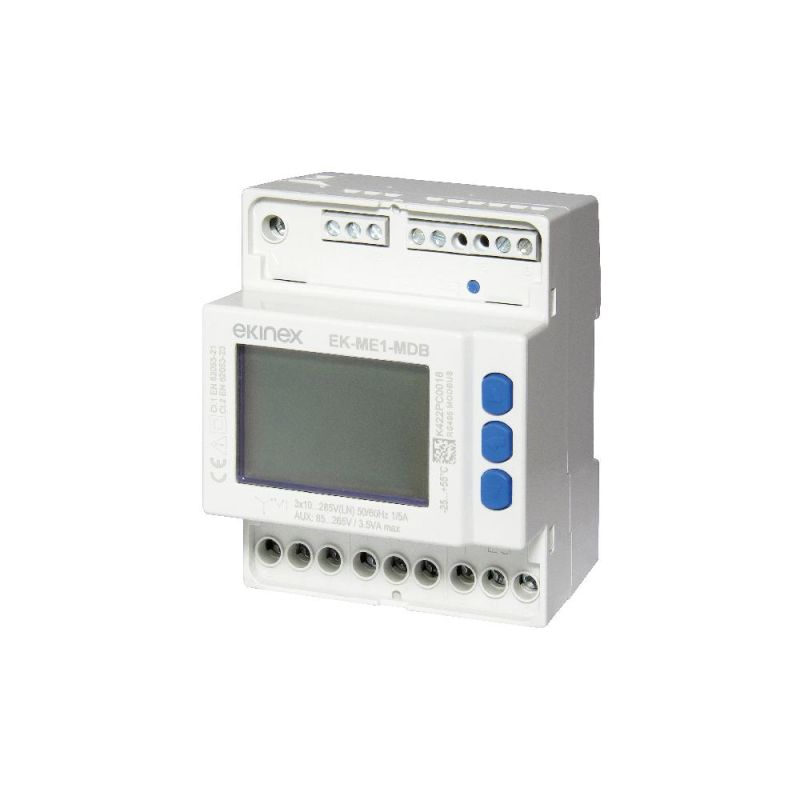 EKINEX EK-ME1-06T 6A trif meter inserted via CT on 3/4 wire lines - TA program - Certif.MID