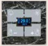 BLUMOTIX BX-F-QBMT QUBIK MARBLE Glass thermostat cover 80X80mm Black