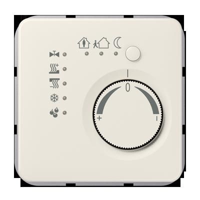 JUNG 2178 KNX room thermostat with integrated bus coupler and white temperature value adjustment knob