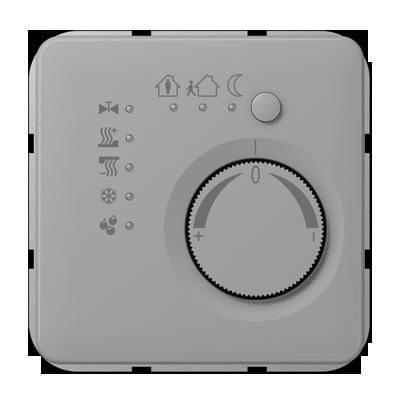 JUNG CD2178GR Termostato per ambienti KNX con accoppiatore bus integrato e manopola di regolazione del valore di temperatura- grigio