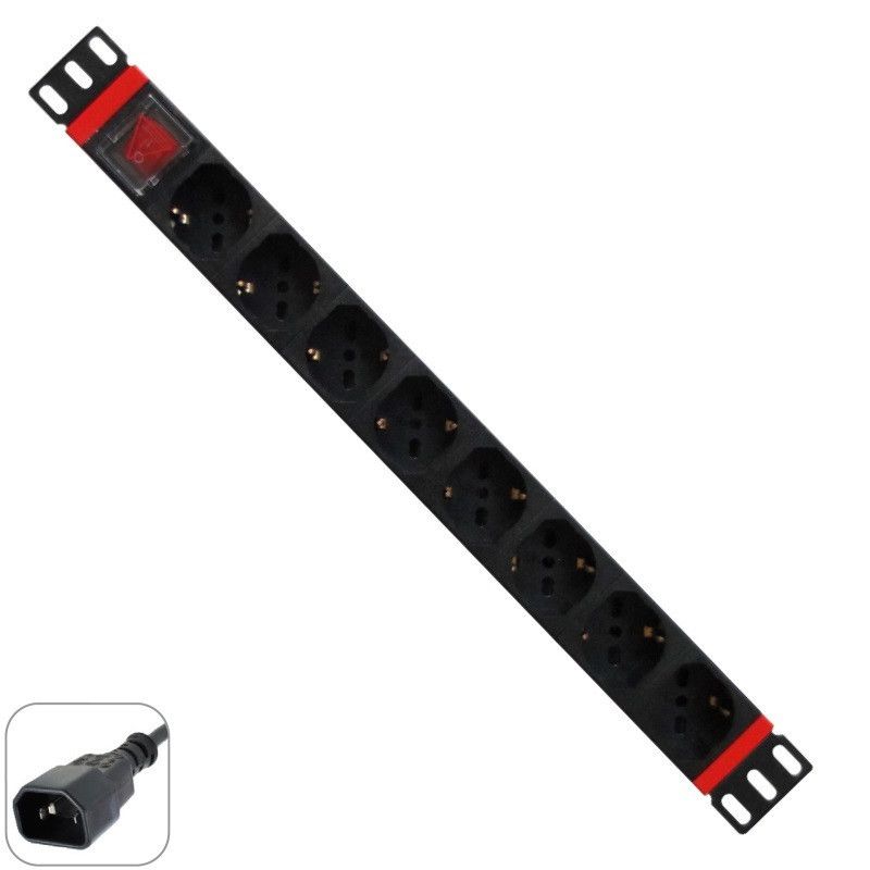 WP RACK WPN-PDU-C01-08 19 PDU WITH 8 SCHUKO SOCKETS, IEC320 C14 PLUG"