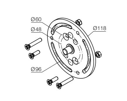 NICE 525.10019/80 Support for curtains, black lacquered (coupling with art. 525.10050 is recommended