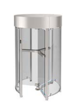 NICE TURNSTILES ENIGMASA Made of brushed stainless steel with clear glass doors and brushed stainless steel rotor