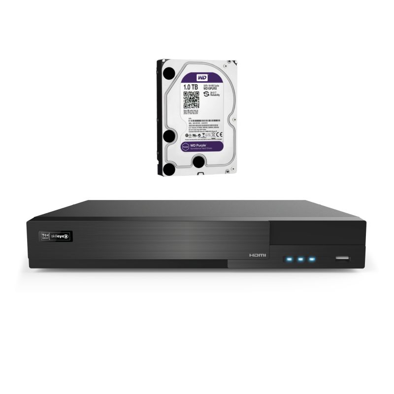 NVR 4 In, H.265, max 8MP, 400Mbps, 4 POE, HDMI/VGA