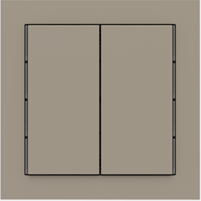 EKINEX EK-T2R-FCO Kit of 2 Linea 71 vertical rectangular buttons (30X60) Ottawa beaver colour