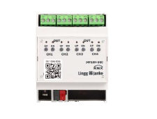 LINGG-JANKE "79437 / 79437SEC" J4F10H-SEC Attuatore per veneziane/tapparelle KNX Secure 4 volte 10A, funzionamento manuale