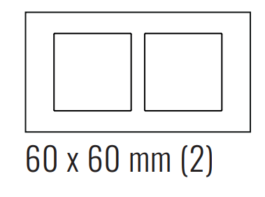 EKINEX EK-D2S-CBM Deep plate (FF and 71 and 20Venti) rectangular - METAL HT (CHROME) - black metal