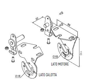 NICE 692.52.00 Kit supporti bianchi ad inserimento rapido sui due lati. Per motori diametro 45 mm, max 40 kg (da associare a 575.12150 o 575.12178)