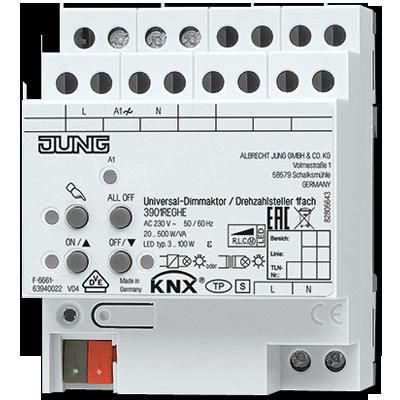 JUNG 3901REGHE Attuatore dimmer universale KNX- 1 x 500W