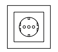 EKINEX EK-PSC-IT-GBS Square IT socket faceplate (55x55) painted METAL effect