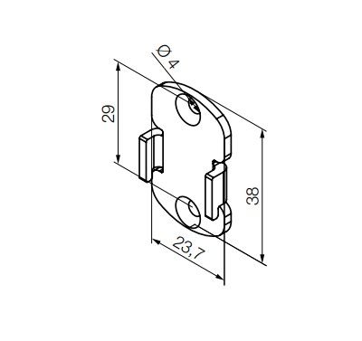 NICE 1023.02.00 Universal white adapter compatible with Rollease Skyline series supports (29 mm center distance)