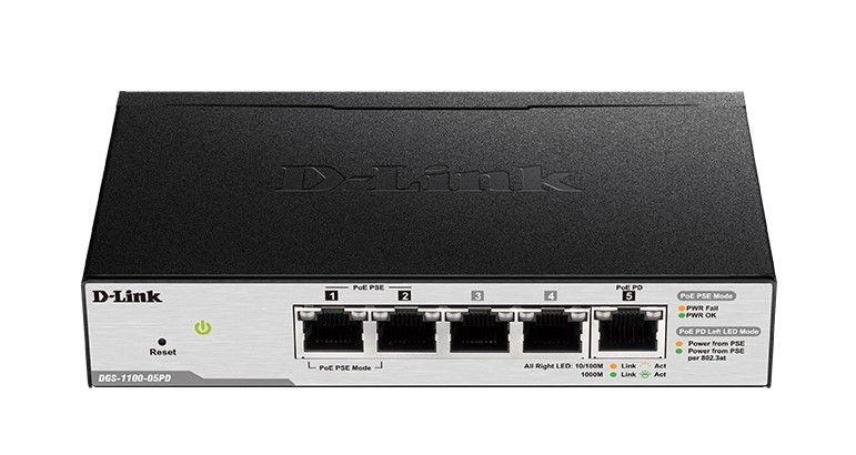 D-LINK DGS-1100-05PD 5-PORT GIGABIT POE SMART SWITCH