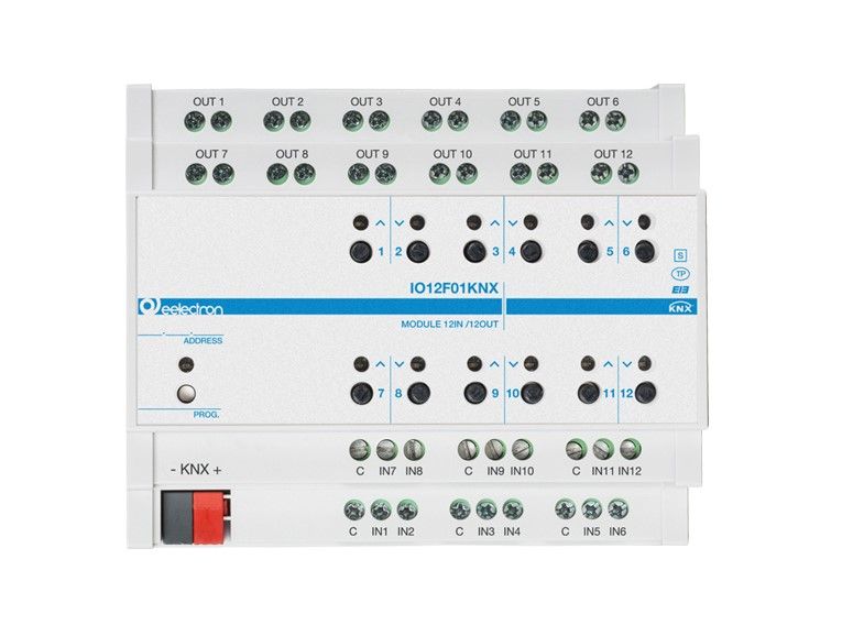 EELECTRON IO12F01KNX-SD UNIVERSAL DIN MODULE 12 IN / 12 OUT PLUS + SD CARD