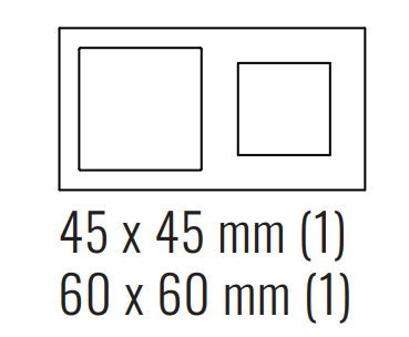 EKINEX EK-P2F-GBR Plate 71 (Form/Flank/NF) rectangular with 2 windows - METAL (ALUMINIUM) nickel