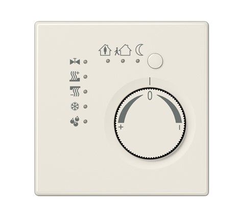 JUNG LS2178 KNX room thermostat with integrated bus coupler and white temperature value adjustment knob