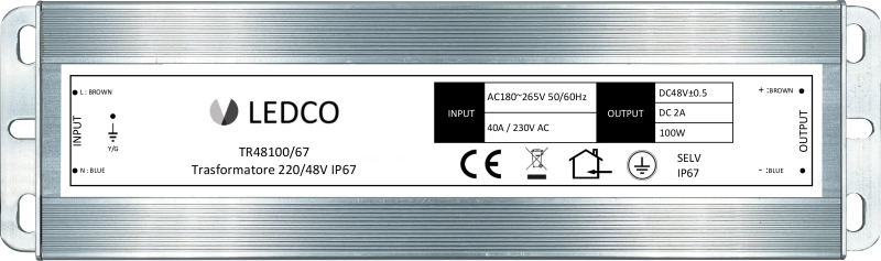 LEDCO TR48100/67 48Vdc 100W IP67 TRANSFORMER