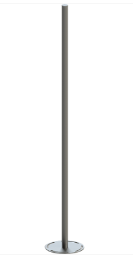 POLITEC SAN/TB2 Galvanised pole H 2 m — Ø 49 mm.