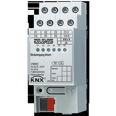 JUNG 2116REG Ingresso binario KNX- 6 ingressi 110-230 V AC