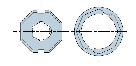 NICE 610.00.00 Octagonal 57x0.8 wheel + crown