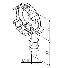 NICE 701.51.00 Compact support, adjustable with M10 screw. Era M series supports, diameter 45 mm