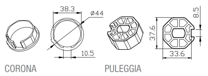 CAME 001YK4101 OCTAGONAL 40x0.6mm ECCENTRIC 0.9mm