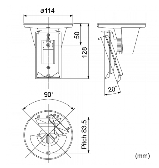 OPTEX OXCA-2C CA-2C Joint bracket for ceiling fixing