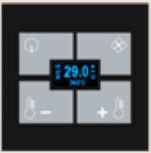 BLUMOTIX BX-F-QBT QUBIK BUTTON Cover thermostat glass 80X80mm Black