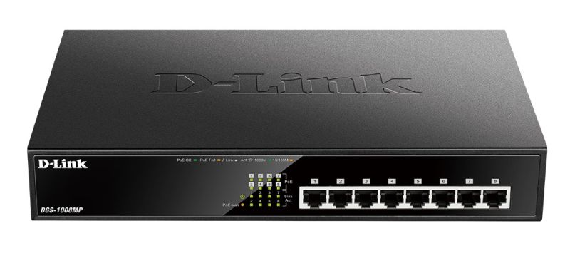 D-LINK DGS-1008MP 8PTE 10/100/1000 POE DESKTOP SWITCH