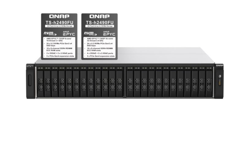 QNAP TS-H2490FU-7302P-128G 24-BAY ALL-FLASH NAS