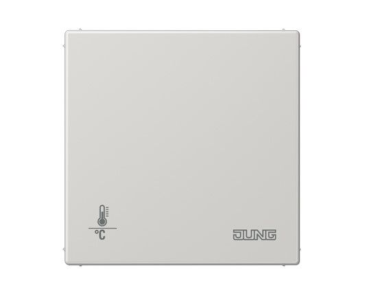 JUNG LS2178ORTSLG Termostato per ambienti KNX con accoppiatore bus integrato e interfaccia pulsanti 4 canali. Senza manopola di regolazione del valore di temperatura- grigio chiaro