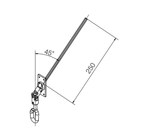 NICE 746.05.00 Eyelet with 45 degree joint, 4-hole flange and hexagon end 7 Generic