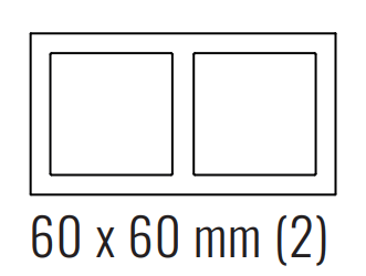 EKINEX EK-P2H-GBQ Plate 71 (Form/Flank/NF) rectangular METAL - 2 windows (for the Swiss market)