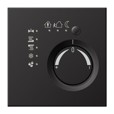 JUNG AL2178TSD KNX room thermostat with integrated bus coupler and 4-channel button interface - metal models - dark aluminum