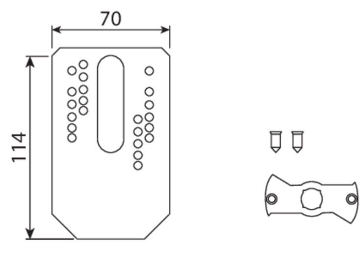 CAME 001YM0115 PIASTRA MULTIFORO PER FIANCHI CON PERNO