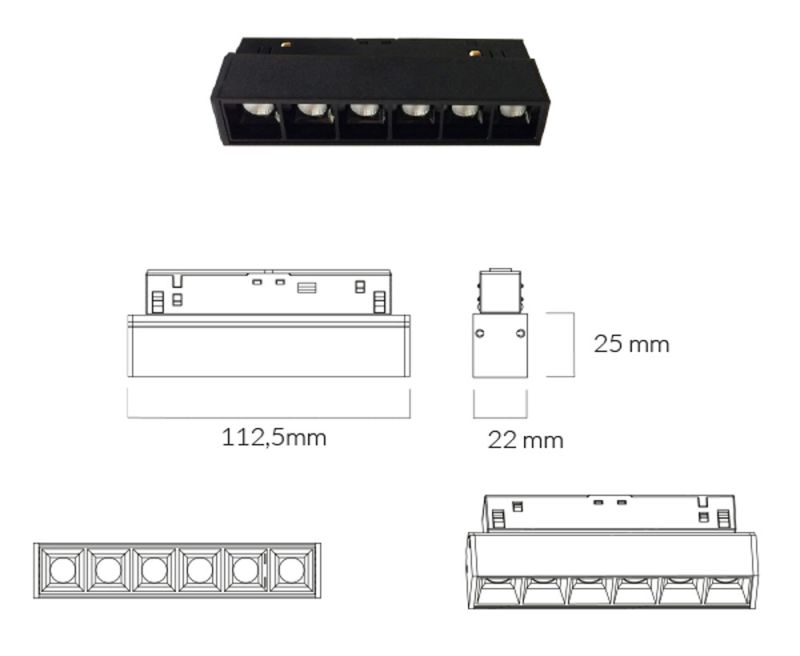 LEDCO MG06LBN/NE DARK LIGHT 48V 6W 4000K BLACK LED BAR